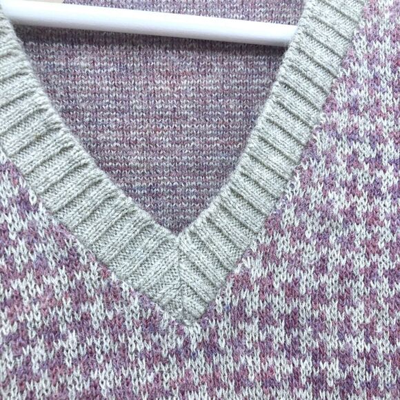 Vintage Wool Vest Purple Cream Patterned Knit David Brett Size XS/S - Picture 7 of 11